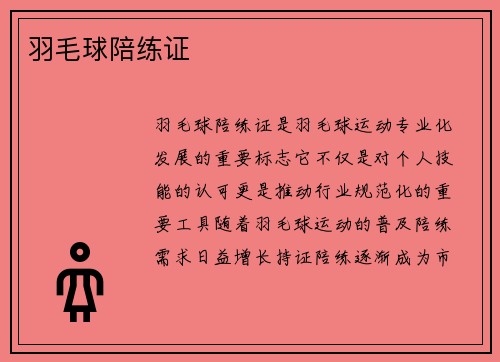 羽毛球陪练证